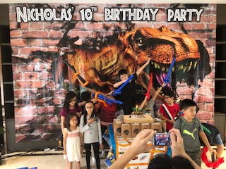 Customised 3 x 4 m dinosaurs banner