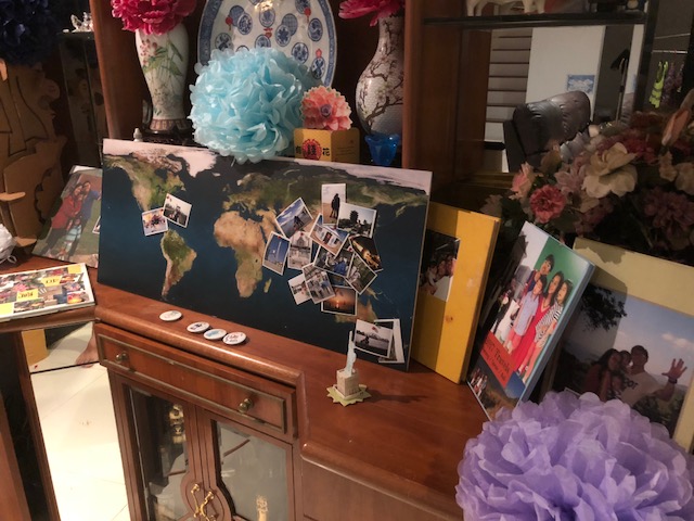 Around the world map photo wall