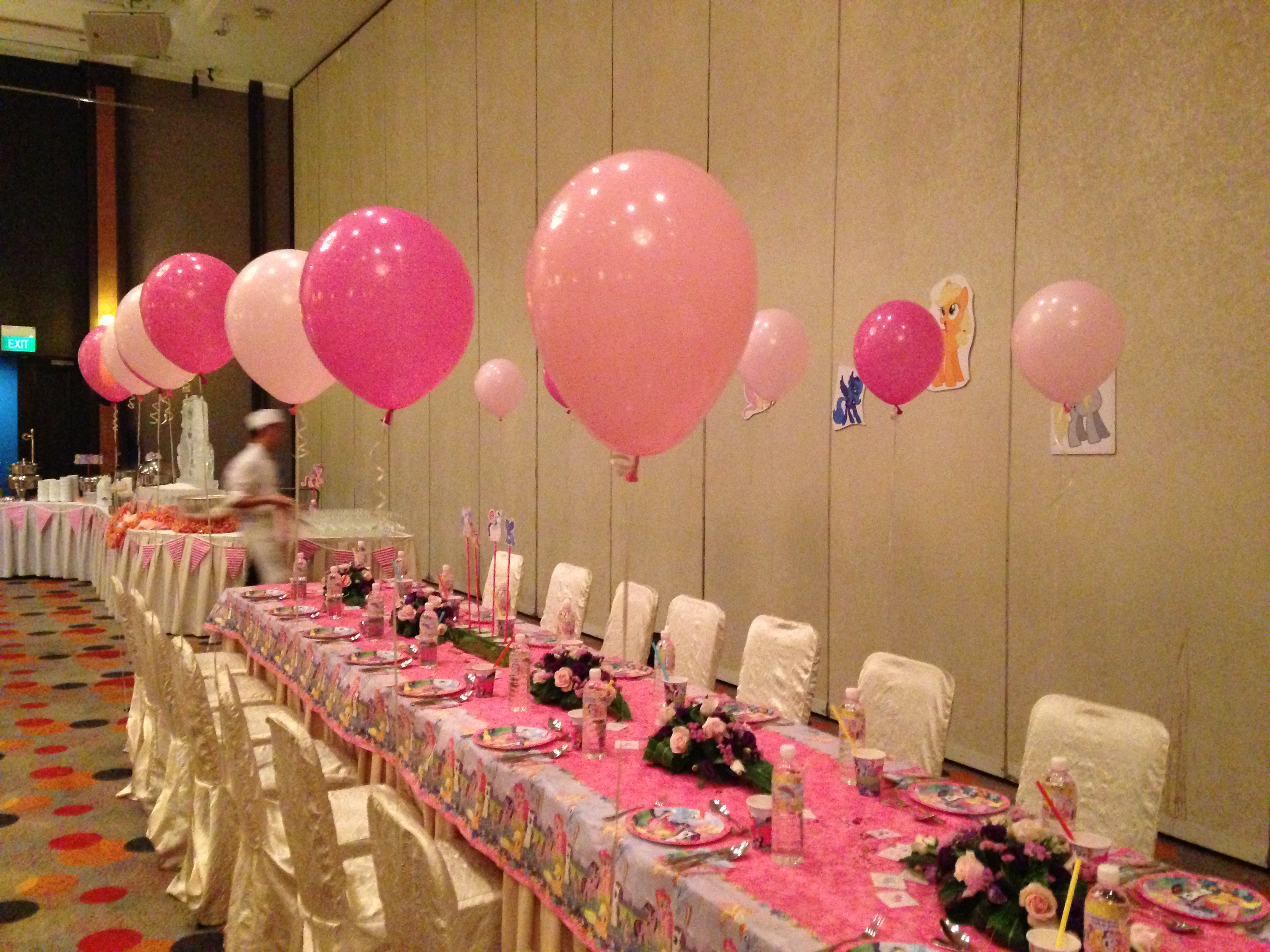 Pink helium balloons