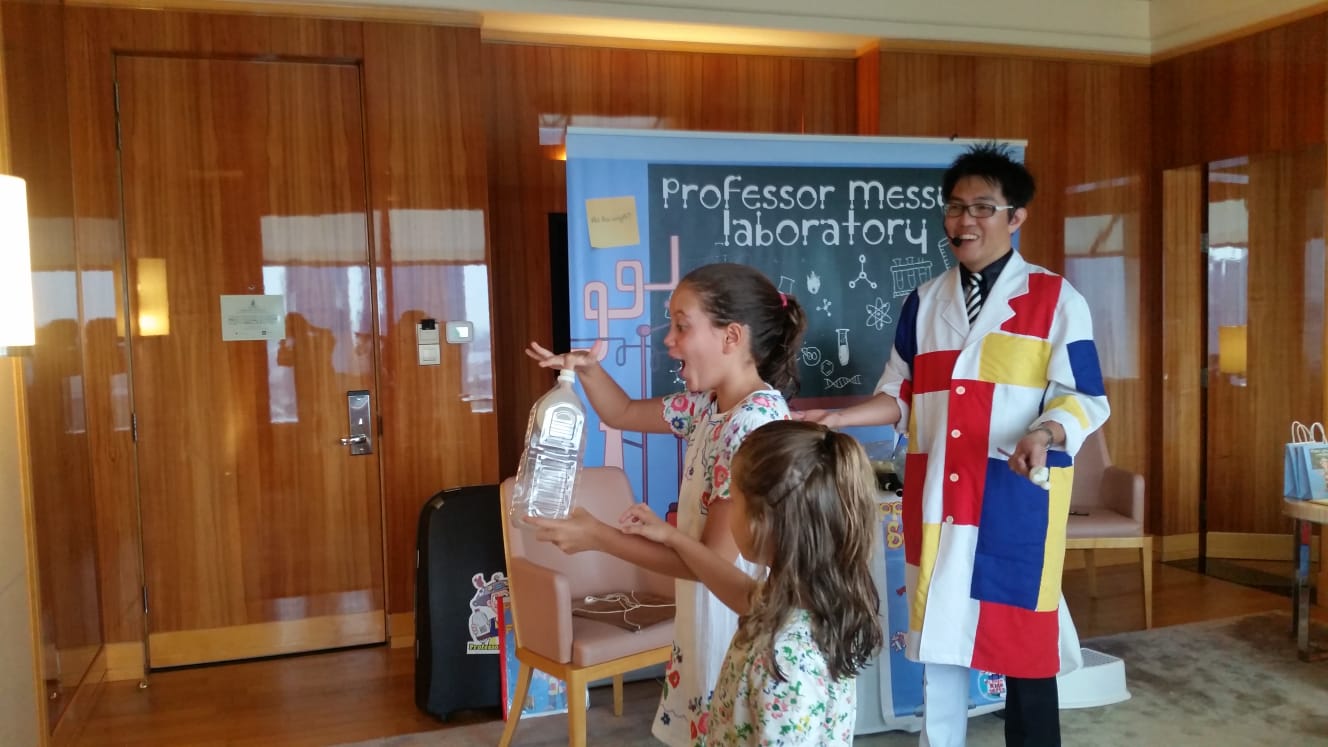 Children excited with the science show