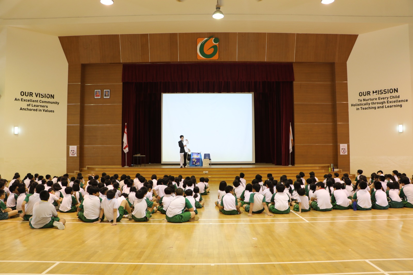 Mr Bottle's Educational Magic Show at school assembly