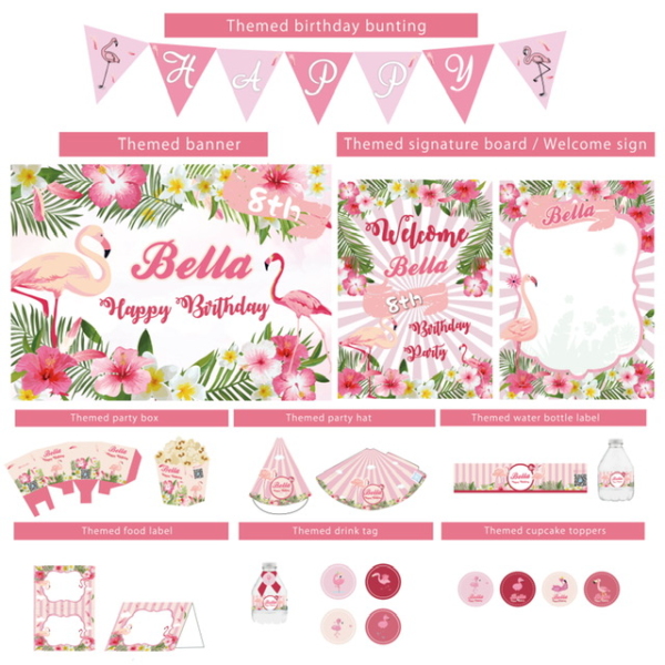 flamingo flower garden theme decorations